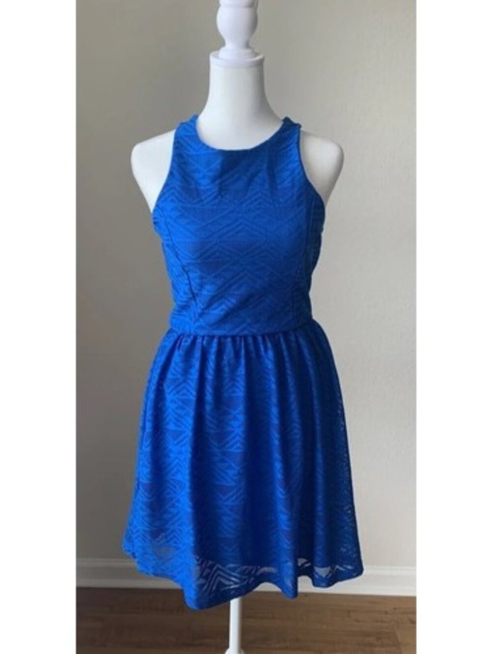 GB Juniors Dress Size Small  Sleeveless Lace Cobalt Royal Blue